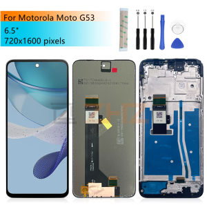 6.5" For Motorola Moto G53 LCD Display With frame Touch Screen Digiziter Assembly Replace For Moto G53 XT2335-2 LCD Display