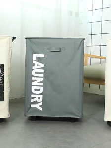 Laundry Basket Rolling Laundry Slim Basket with Stand Foldable Organizer on Wheels Tall Thin Dirty Laundry