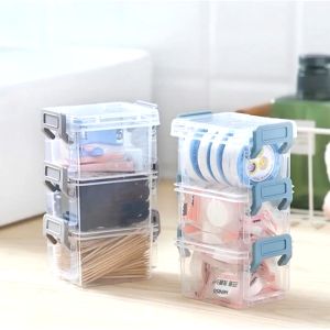 3 Layers Stackable Cute Mini Jewelry Stationery Storage Box Dust Proof Cosmetic Storage with Cover