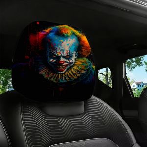 【Creepy Clown】Splatter Paint Print Car Headrest Cover Easy To Install Personalized Car Seat Headrest Cover