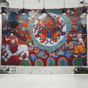 VIKAMA Phong Cách Bohemian Lấy Cảm Hứng Từ Trung Quốc Tấm Thảm Nghệ Thuật Treo Tường Cho Phòng Khách Lối Vào Nghiên Cứu Trang Trí Nhà Polyester Không Dệt In Hình