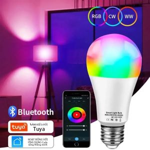 Tuya Thông Minh Bóng Đèn LED E27 Âm Trần Đèn RGB Bluetooth Ứng Dụng Điều Khiển 220V Để Trang Trí Phòng Ngủ Chiếu Sáng Dự Tiệc