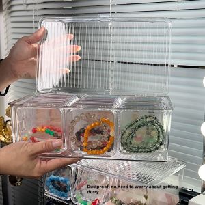 Bracelet Storage Box Large Capacity Transparent Acrylic Chalcedony Bracelet Crafts DIY Bead Crystal Bracelet Jewelry Box
