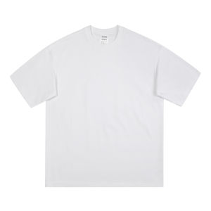 400G Heavy Weight Pure Cotton Short-Sleeved T-shirt Summer American Small Neckline Easiest for Match Loose Pure White Bottoming Shirt T Men and Women