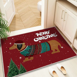 VIKAMA Christmas Red Truck Doormat Xmas Tree Gift Floor Mat Home Entrance Kitchen Holiday Decor 2027 Happy New Year