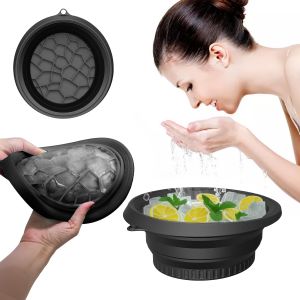 Protable Foldable Basins Silicone Face Ice Bath Bowl Facials Plunge Washbasin Travel Home Skincare Ice Facials Beauty Tools