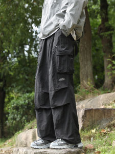 Outdoor Casual Loose Fit Mens Cargo Pants Spring Summer Trendy Brand Mountain Series Paratrooper Workwear Straight Leg Trousers