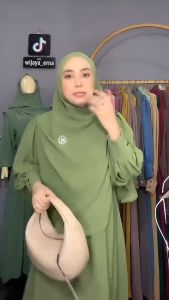(FREE HIJAB) ONE SET ABAYA KALINA DAPAT HIJAB PASHMINA OVAL abaya model NEW BAHAN CRINGKEL AIRFLOW