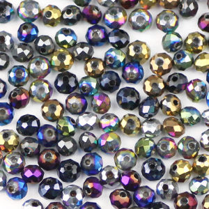 Plating Colors Austrian Crystal Spacer Flat Faceted Round Shape Loose Beads For DIY Jewelry Bracelet Necklace Findings 3/4/6/8MM