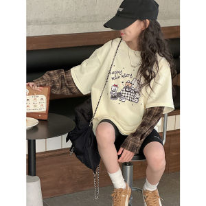 Aiza basic | Layered Look Long Sleeve T-Shirt Spring Autumn