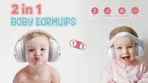 (2-In-1) Baby Ear Muffs Convertible Ear Muff For Toddler (3M - 4Y) Noise Reducing Noise Cancelling Headphone Children Ear Muff Anti Noise Ear Muffs For Children