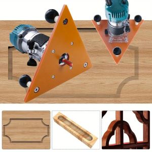 Wooden Trimmer Router Base 2-in-1 Compact Wooden Palm Router Base Router Slotted Bracket Suitable For Cabinets And Furniture