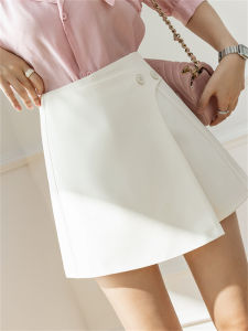 High Waist A-Line Wide Leg Casual Pants Womens Summer New Style Asymmetrical Short Pants Outerwear Half Skirt Pants