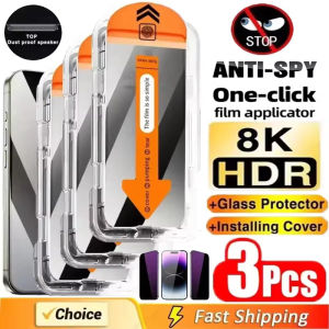 1-3Pcs Dust Free Installation Privacy Screen Protector for iPhone 17 18 16 14 11 12 13 15 Pro Max Plus Mini 16e X Anti-spy Glass