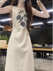 CHANGTONG | New Chinese Style Sleeveless Dress Slim Fitted Waist Elegant Summer Wear