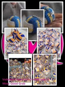 MIMZ VOLLEYBALL KEYCHAIN 100% HANDMADE CROCHET SOUVENEIR GIFT IDEAS MIKASA BALL CHARM AND ACCESSORIES
