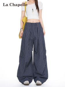 La Chapelle | Vintage Checkered Light Wide Leg Pants Women Summer