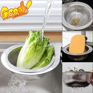 Stainless Steel Sink Strainer Basket Removable Goosehead Storage Drainage Basket Kitchen Fruit Vegetable Hanging Drain Racks