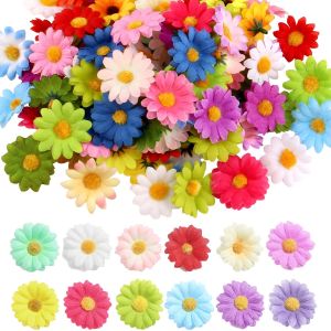55/110PCS Daisy Artificial Flowers Heads Silk Fake Flowers for Wedding Decoration Home Room Decor DIY Garland Gifts Accessories