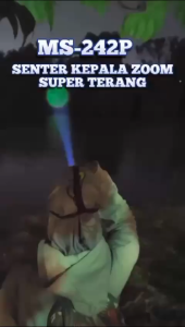 Senter Kepala Zoom Mitsuyama MS-242P 3 Mode 2 Fungsi Cahaya Putih Headlamp LED Cas Rechargeable Bisa Zoom In Dan Zoom Out