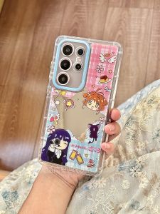 Samsung S25 Ultra Phone Case Womens Full Cover Soft Edge Puff Mirror Protective Hard Back Lightweight Luxury Cute Girl Heart