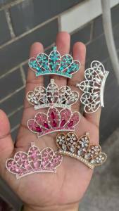 5PCS 33*56MM Big Crystal Alloy Rhinestone Buttons Embellishment For Wedding Decoration Flatback Crown Hair Accessories