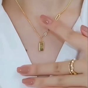 Kalung Titanium Wanita Emas Batangan Terbaru Anti Karat & Tidak Luntur