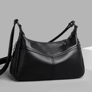 2024 New Arrival Soft Leather Large Capacity Womens Bag Easiest for Match Elegant Middle-Aged and Elderly Womens Bags Ladieswear Shoulder Messenger Bag Umbrella