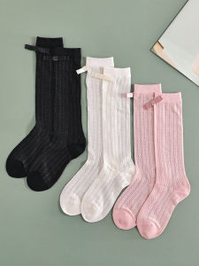 เด็กผู้หญิง S ถุงเท้าถึงกลางน่อง ถุงเท้า ฤดูร้อน บาง สีขาว ถุงเท้ายาวเด็กตาข่าย ระบายอากาศได้ดี ผ้าฝ้าย ถุงเท้า เด็กผู้หญิง ขาเล็กไม่มีสไตล์กระดูก