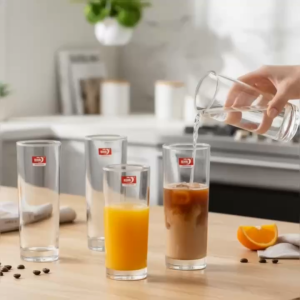 Set 12 Ly Uống Nước Thủy Tinh Deli Elegant Slim Collins Ống Trụ Cao 275ml Dùng Nước Ép – Cocktail