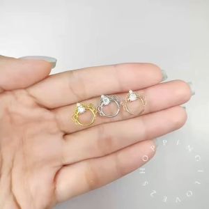 EG4 Hot sale zircon flower nose ring with micro-inlaid zircon热销锆石花鼻环,镶嵌微镶锆石
