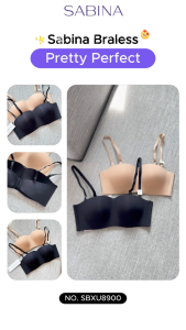 (2 pcs) SABINA Wireless Non-Push Up Seamless Strapless Bra | SBXU8900BK+SBXU8900C3 | Women