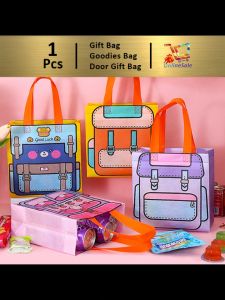 Gift Bag Goodies Bag Cute Cartoon School Bag Non Woven Handbag (130) School Tote Beg Students Childrens Prizes Hadiah Pek Hari Guru Parti Door Gift