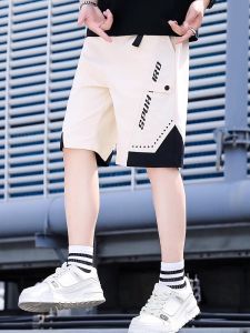 Quần Short Nam Ice Silk Ống Đứng Rộng Rãi Nhanh Khô Thường Ngày Thời Trang Mỹ Quần Thể Thao Năm Mảnh Mùa Hè