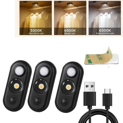 Aitemay 4-Pack Mini Auto Sensor Night Light Type-C Rechargeable 3-Color Adjustable Magnetic Mount Mosquito Repellent - Smart Bedside Lamp for Indoor/Outdoor Emergency Lighting Energy-Saving