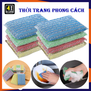 Set 8 Miếng Rửa Chén Bọt Biển Kim Tuyến Cọ Rửa Xoong Nồi Đa Năng - Miếng Cước Xốp Chùi Nồi / Mút Rửa Bọt Biển Cọ Chùi Nhà Bếp Đa Năng