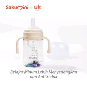 Sakumini Rainbow Botol Minum Sedotan Training Sippy Straw Cup Anak Anti Tumpah Gravity Ball