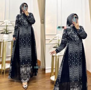GAMIS CERUTY MOTIP SET HIJAB SEGIEMPAT