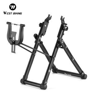 WEST BIKING Xe đạp có thể gập vành bánh xe điều chỉnh Corrector nền tảng cho 12-29inch MTB đường Xe Đạp Gấp xe đạp nhôm Hub công cụ sửa chữa xe đạp di động truing đứng