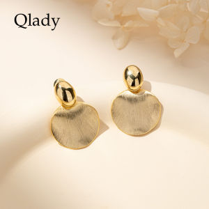 Matte Gold Metal Earrings Elegant Vintage Feel Luxury Light Weight Autumn Winter Fashion Jewelry Womens Ear Cuffs