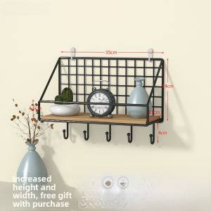 Wall-Mounted Storage Rack Bedside Shelf Dormitory Upper Bunk Bed Hanging Basket Storage Organizer Iron Material No-Drilling