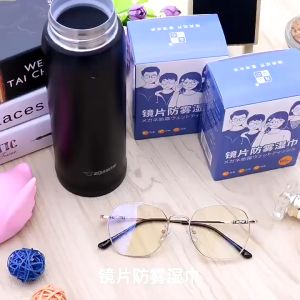 100PCS disposable glasses anti fog cleaning wipes lens disinfection wipes camera lens cleaning wipes with glasses