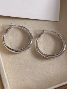 KAQI | Retro Hong Kong Style Large Circle Plain Hoop Earrings