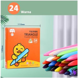 [✅COD]Krayon Sekolah 12/24/36 Warna Cerah Bentuk segitiga ergonomis tidak beracun bisa dicuci