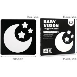 0-36M Baby Vision Stimulation Card Early Education Toy Newborn Visual Learning Book Black and White Contrast Card Montessori Toy