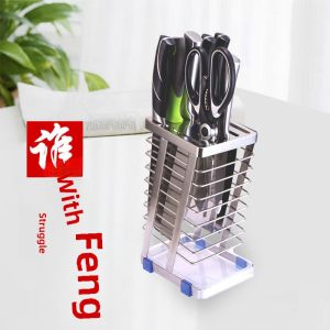 304 Stainless Steel Kitchen Knife Rack Knife Holder For Home Multi-Functional Storage Shelf Knife Holder Kitchen Supplies Toolframe