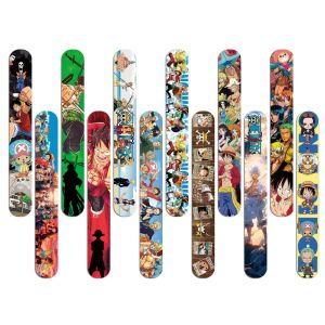 Bandai | 12/24/36pcs One Piece Slap Bracelets Birthday Party Favors Gifts Snap Bracelet Wristbands Birthday Goodie Supplies Reward Prizes