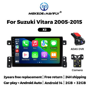 MEKEDE 2 Din CarPlay For Suzuki Grand Vitara 3 2005-2015 Android 14 Car Radio GPS Navigation Autoradio Intelligent Audio System