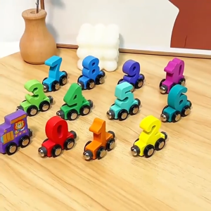 FH-M393 Mainan Puzzle Kereta Magnet / Mainan Mobil Mobilan Kereta Api Train Edukasi Wooden Toys