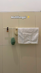TerraTure Gantungan Handuk Tempel Dinding Rak Handuk Estetik Kamar Mandi Tempat Handuk Minimalis